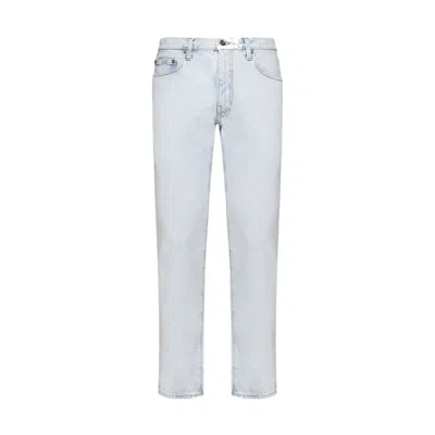 Shop Off-white Slim Fit Diag Jeans In Blue