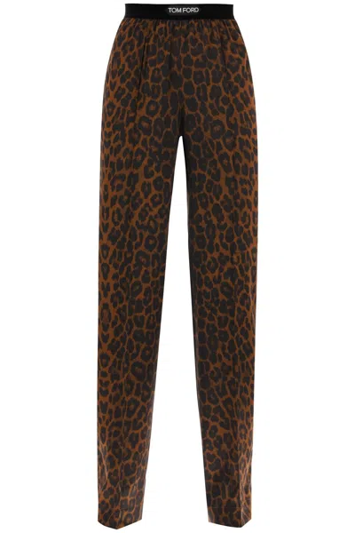 Shop Tom Ford Silk Pajama Pants In Camel (brown)