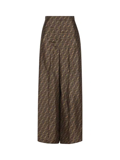 Shop Fendi Allover Ff Printed Straight-leg Pants In Default Title