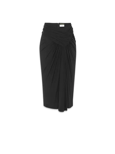 Shop Saint Laurent Skirt In Nero