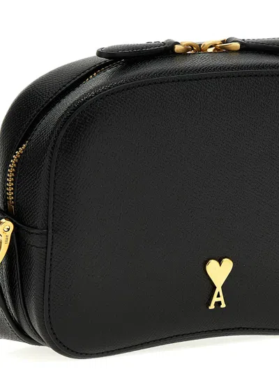 Shop Ami Alexandre Mattiussi Ami Paris 'paris Paris' Crossbody Bag In Black