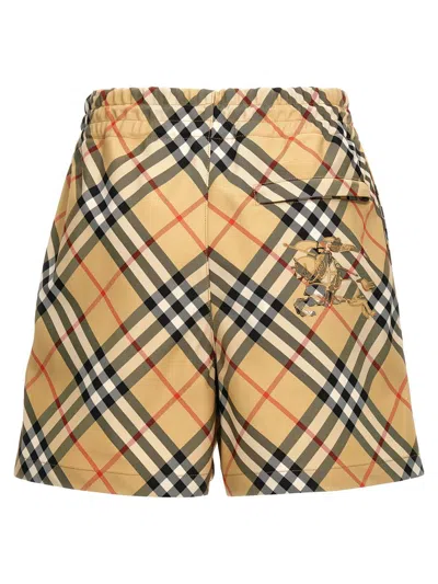Shop Burberry Check Bermuda Shorts In Beige