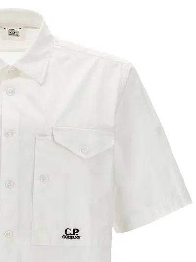 Shop C.p. Company Logo Embroidery Shirt In White