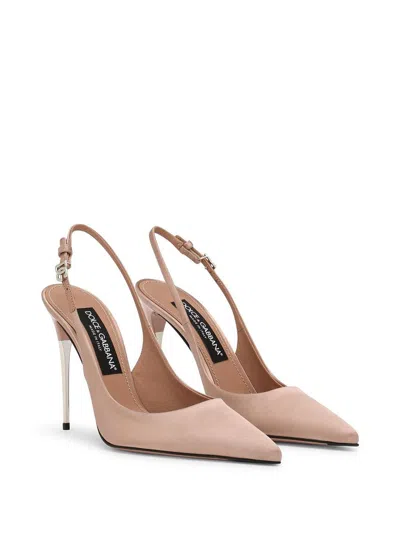 Shop Dolce & Gabbana Pumps With Back Strap In Brown