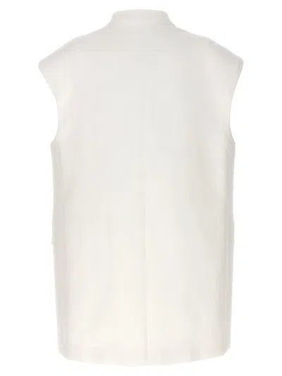 Jil Sander Flap Pockets Oversized Tailored Vest In White