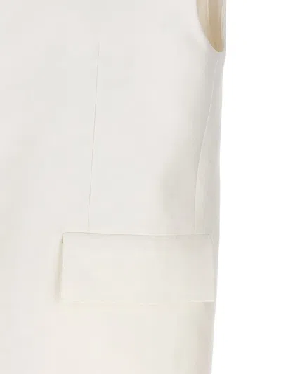 Jil Sander Flap Pockets Oversized Tailored Vest In White
