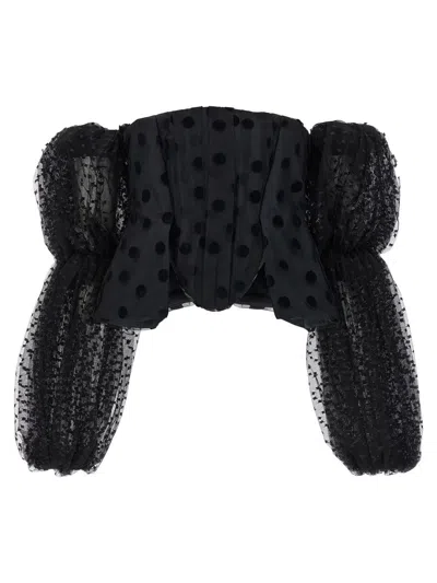 Shop Stella Mccartney Polka Dot Mesh Top In Black