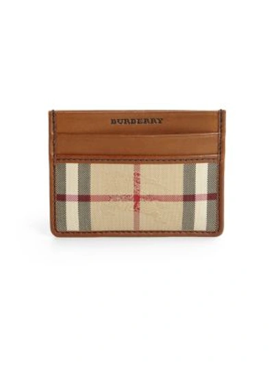 Shop Burberry Horseferry Credit Card Case In Plaid-multi