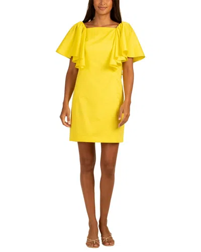 Shop Trina Turk Hollywood Silk-blend Mini Dress In Yellow