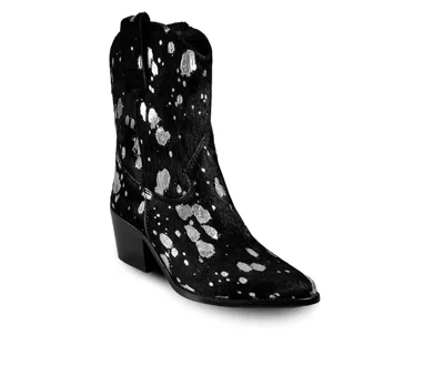 Bala Di Gala Women's Leather Western Calf Boots In Black In Black