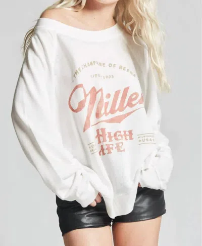 Recycled Karma Miller High Life Logo Sweatshirt In White In White