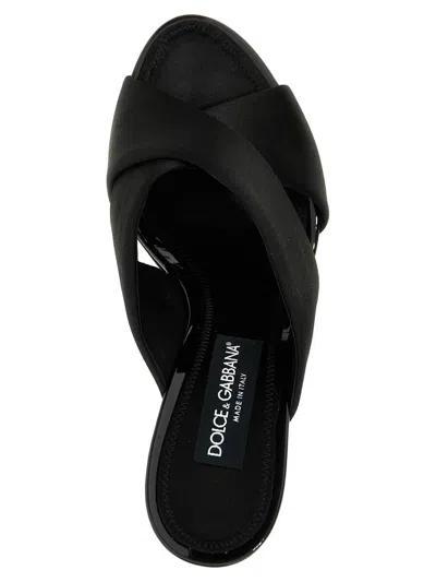 Shop Dolce & Gabbana Satin Sandals In Black