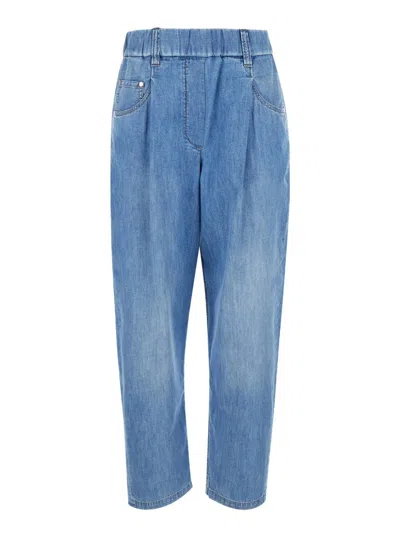 Shop Brunello Cucinelli Five Pocket Denim Jeans In Blu