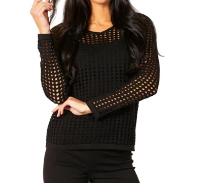 Angel Apparel Crochet Tie Up Cardigan In Black In Black