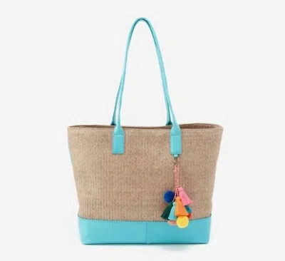 Shop Hobo Shopper Tote Bag In Natural/aqua In Multi