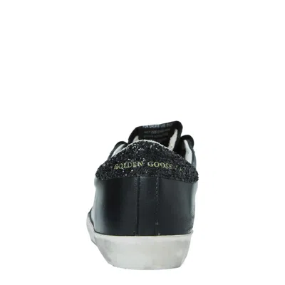 Shop Golden Goose Super-star Nappa Leather Sneakers W/glitter Star In Black