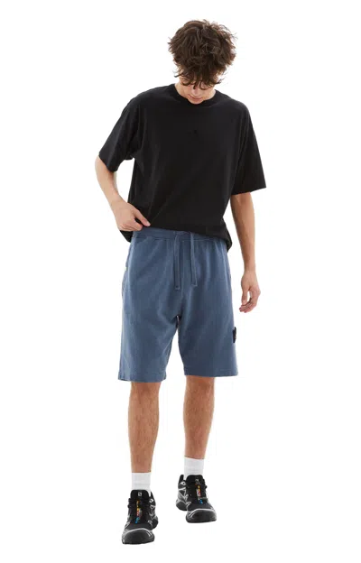 Shop Stone Island Fleece Shorts In Dark Blue