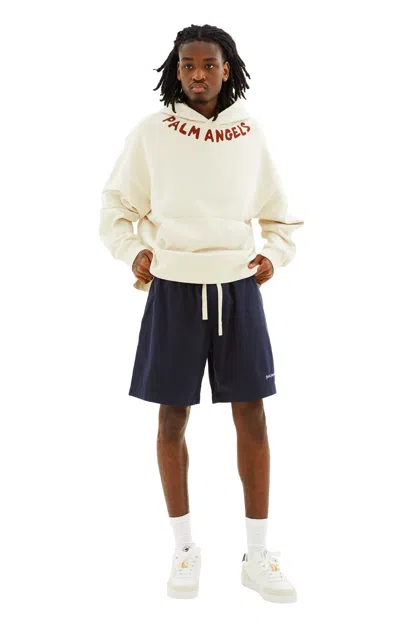 Shop Palm Angels Classic Logo Bermuda In Navy Blue/off White