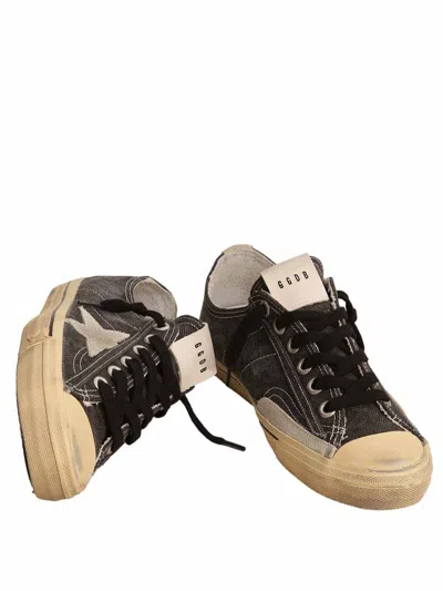 Shop Golden Goose V-star 2 Canvas Sneakers In Black/ice