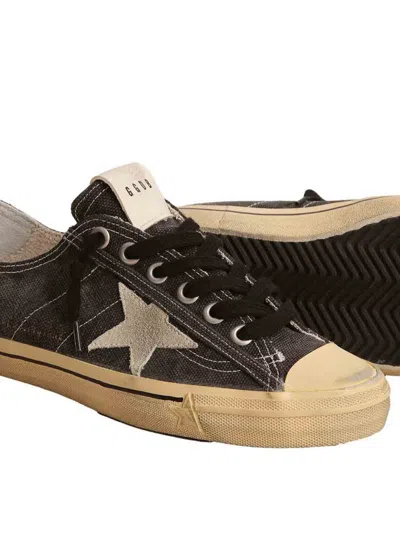 Shop Golden Goose V-star 2 Canvas Sneakers In Black/ice