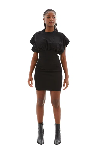 Shop Rick Owens Drkshdw Cinched Sl Tommy Mini Dress In Black
