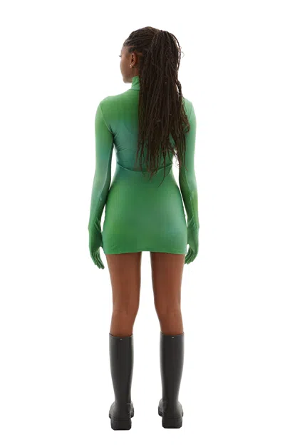 Vetements Printed Jersey Minidress In Green