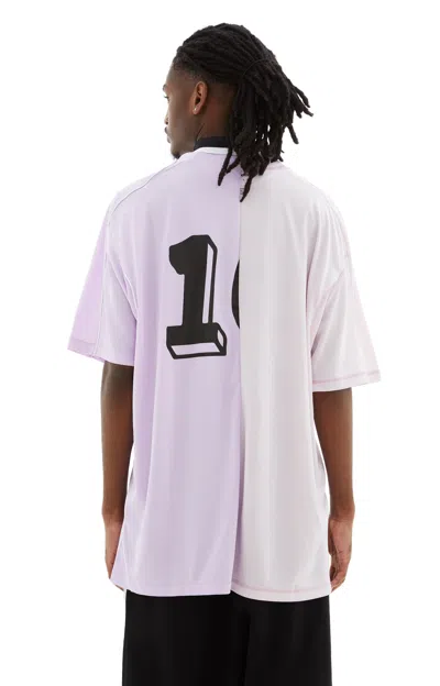 Shop Martine Rose Half And Half Football Top In Lilac