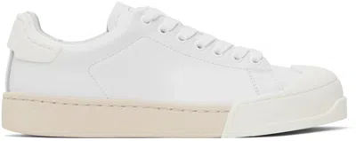 Marni White Nappa Low Sneakers In Zo434 Lily White