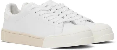 Marni White Nappa Low Sneakers In Zo434 Lily White