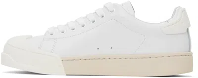 Marni White Nappa Low Sneakers In Zo434 Lily White