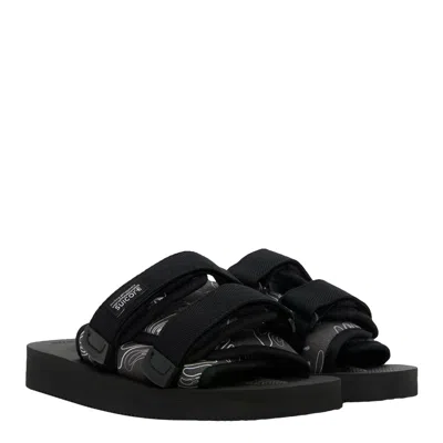 Suicoke Black Moto-cab-pt07 Sandals In Black/salt