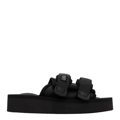 Suicoke Black Moto-po Sandals In Black