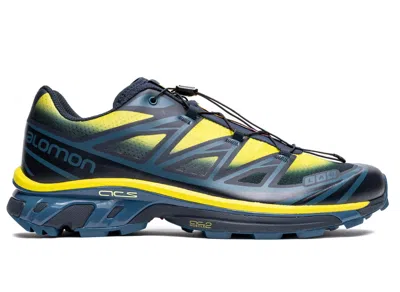 Salomon Xt-6 Skyline Toggle-fastening Sneakers In Carbon/sunny Lime/sulphur