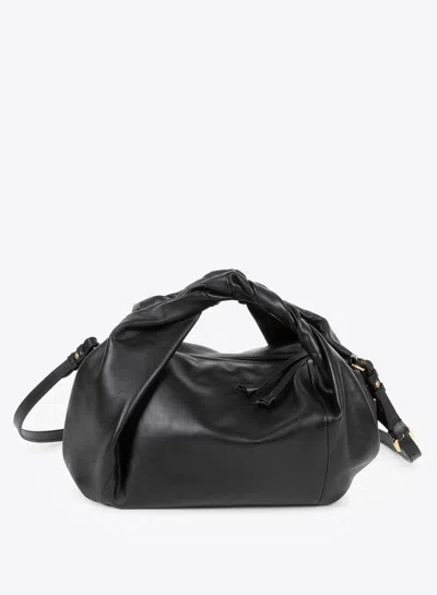 Shop Dries Van Noten Large Duffle Crossbody Soft Leather Twist Bag In Black