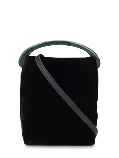 Shop Dries Van Noten Micro Crossbody Velvet Crisp Bag In Black