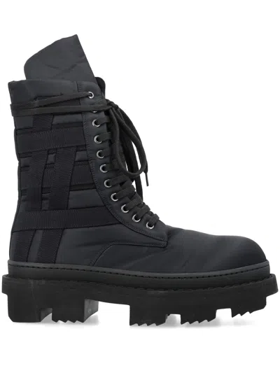 Shop Rick Owens Drkshdw Army Megatooth Ankle Boots In Black/black
