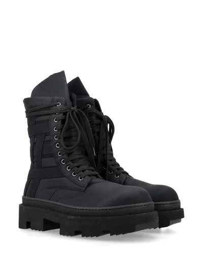 Shop Rick Owens Drkshdw Army Megatooth Ankle Boots In Black/black