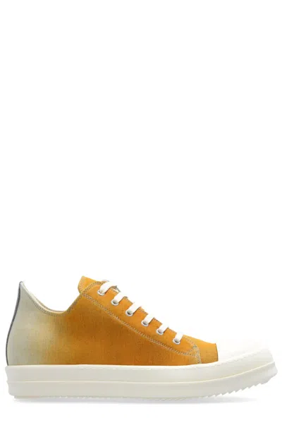Shop Rick Owens Drkshdw Women's Low Top Denim Sneakers In Sky/orange