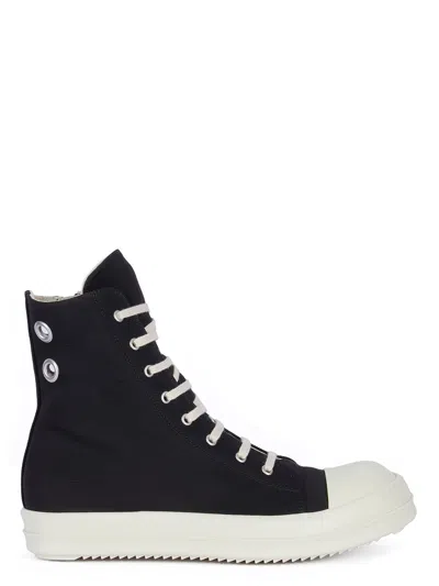 Shop Rick Owens Drkshdw Women's High Top Sneakers In Black/milk