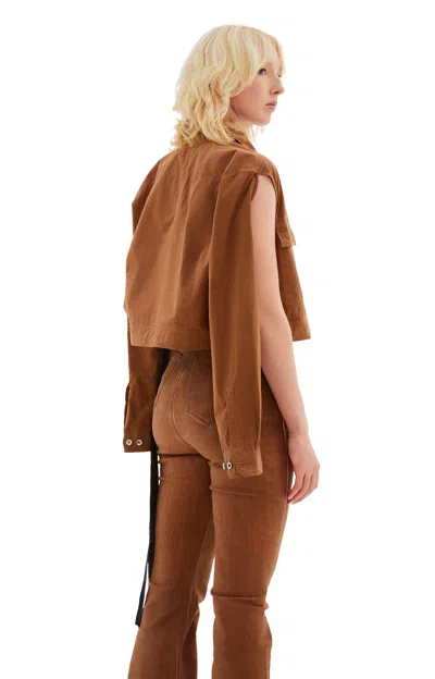 Rick Owens Drkshdw Cape Sleeve Cropped Jacket In Dark Pink