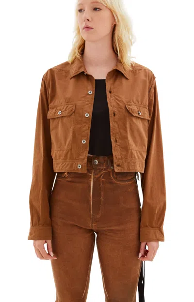 Rick Owens Drkshdw Cape Sleeve Cropped Jacket In Dark Pink