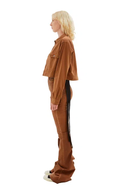 Rick Owens Drkshdw Cape Sleeve Cropped Jacket In Dark Pink