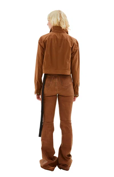 Rick Owens Drkshdw Cape Sleeve Cropped Jacket In Dark Pink