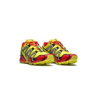 Shop Salomon Speedcross 3 Sneakers In Sulphur Spring/high Risk Red/black