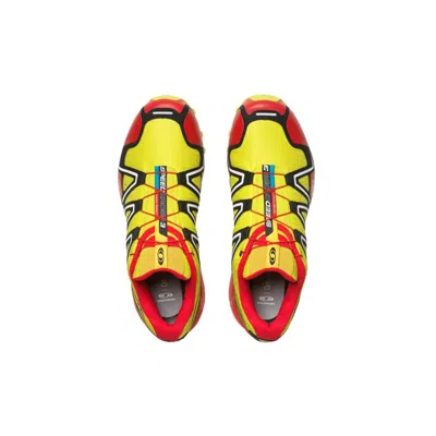 Shop Salomon Speedcross 3 Sneakers In Sulphur Spring/high Risk Red/black