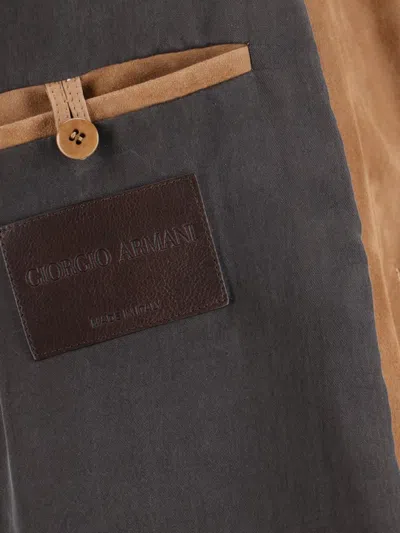 Shop Giorgio Armani Jackets In Brown