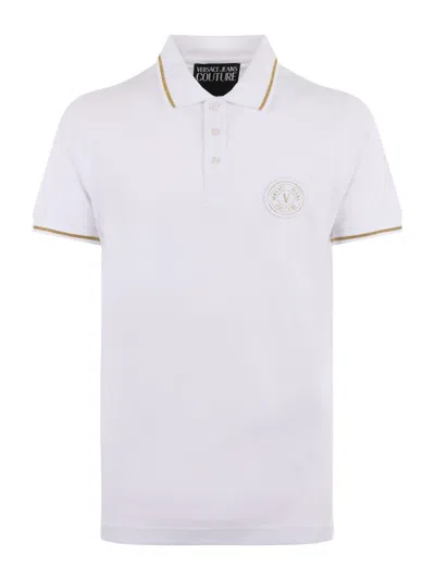 Shop Versace Jeans Couture Couture Polo Shirt In White