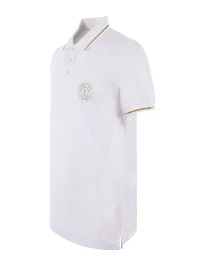 Shop Versace Jeans Couture Couture Polo Shirt In White