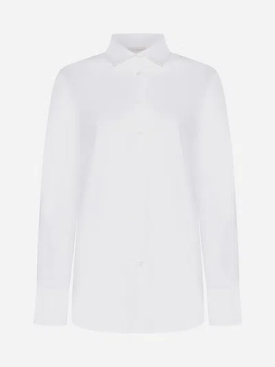 Shop Blanca Vita Catalpa Cotton-blend Shirt In White