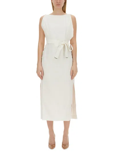 Shop Brunello Cucinelli Wrap Dress In Bianco